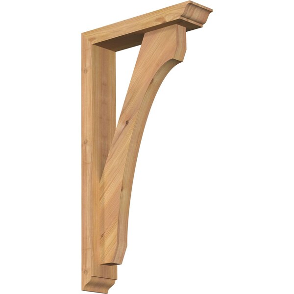 Ekena Millwork Legacy Traditional Smooth Bracket w/ Offset Brace, Western Red Cedar, 3 1/2"W x 14"D x 26"H BKT0402X14X26LEC01SWR - main